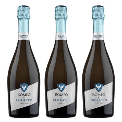 Romeo Prosecco DOC 75cl Treble Prosecco Set